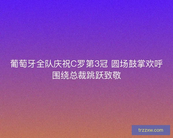 葡萄牙全队庆祝C罗第3冠 圆场鼓掌欢呼围绕总裁跳跃致敬
